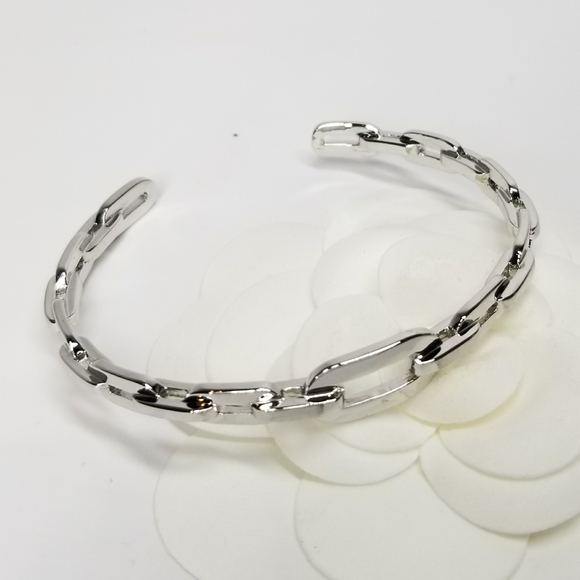 NEW Chain Links Open Cuff Bracelet Bangle - Picture 10 of 13